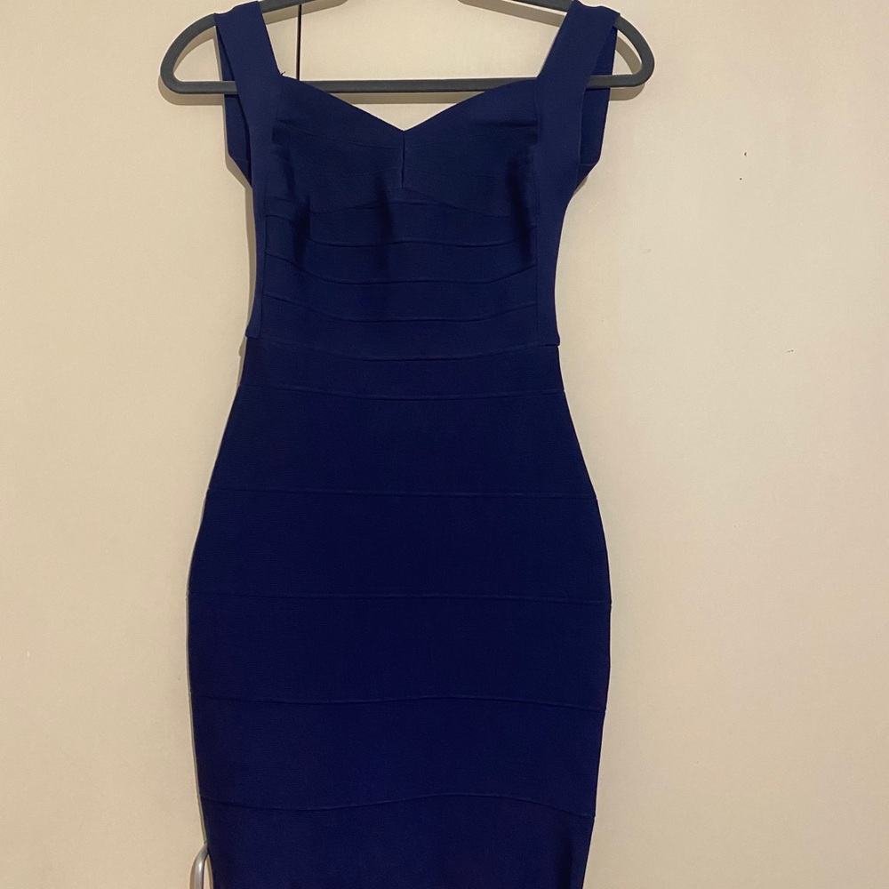 Navy blue bandage dress